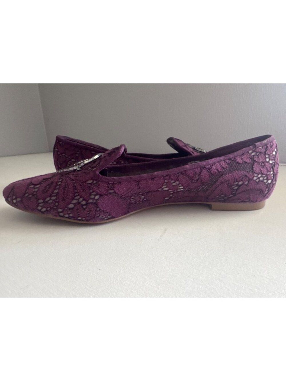 Karl Lagerfeld Womens Shoes Sz 8M Purple Lace Hana2 Loafer Designer WhimsiGoth - Picture 5 of 9